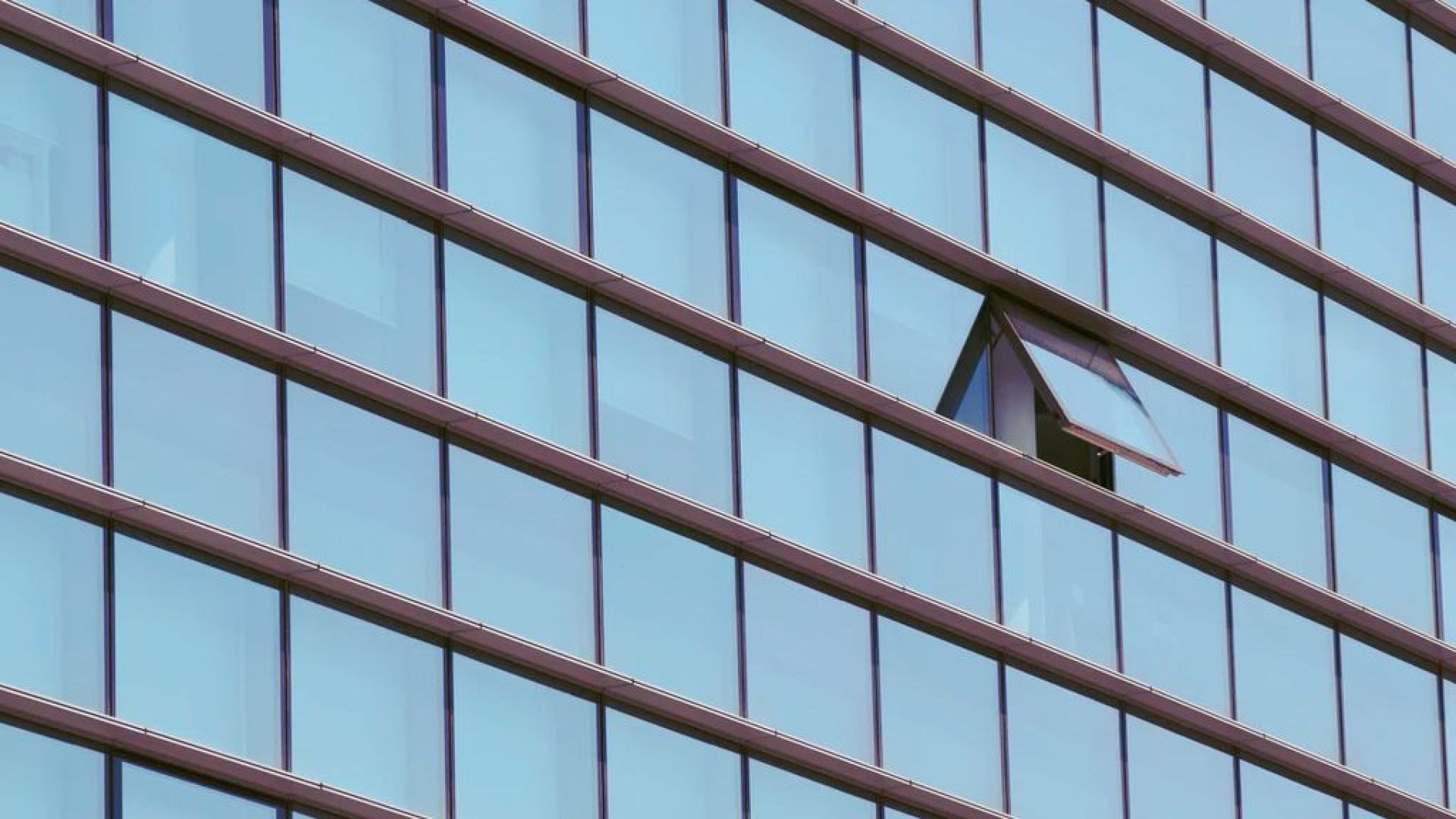 An open window in an office building