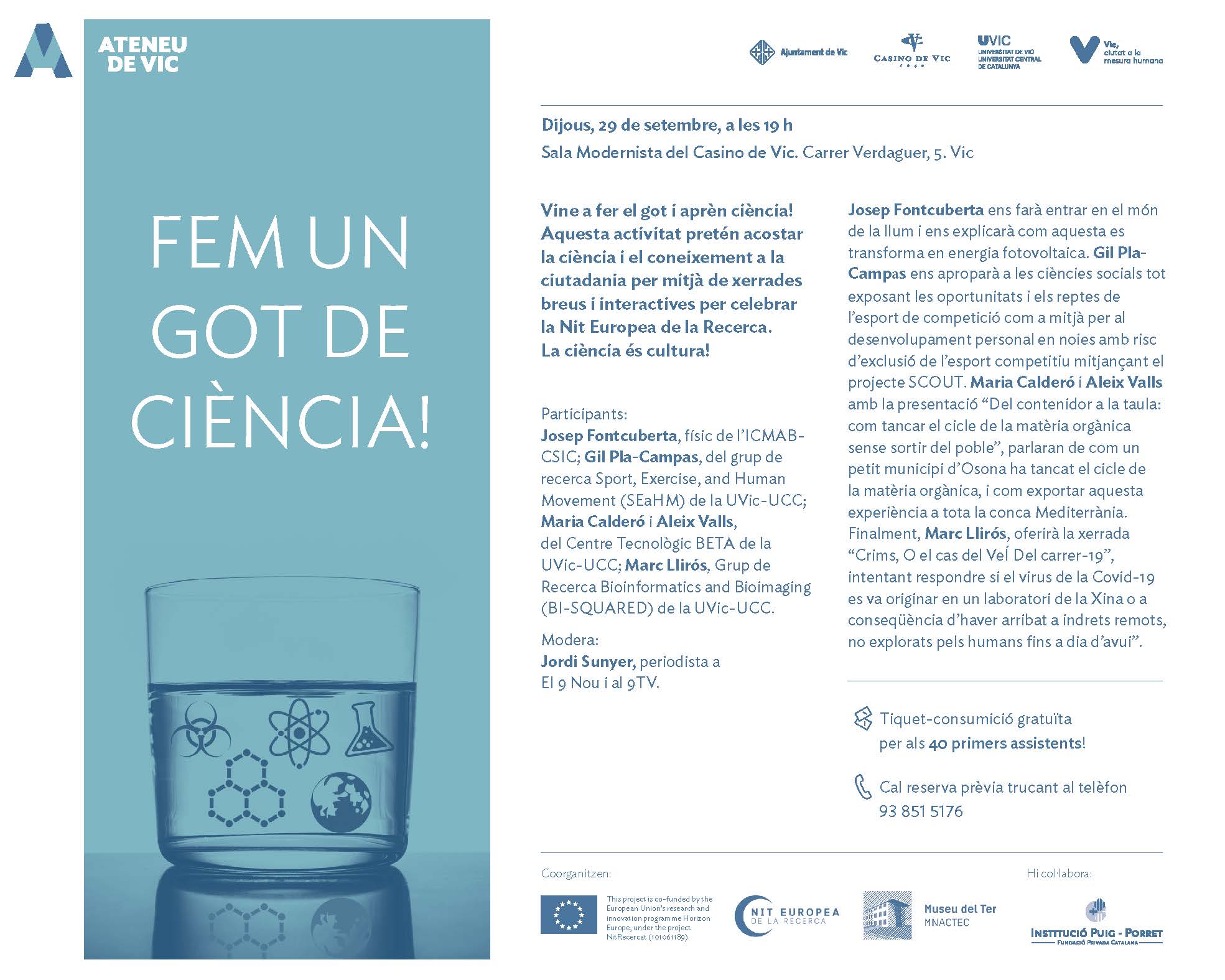 Invitació Fem un got de ciència vic