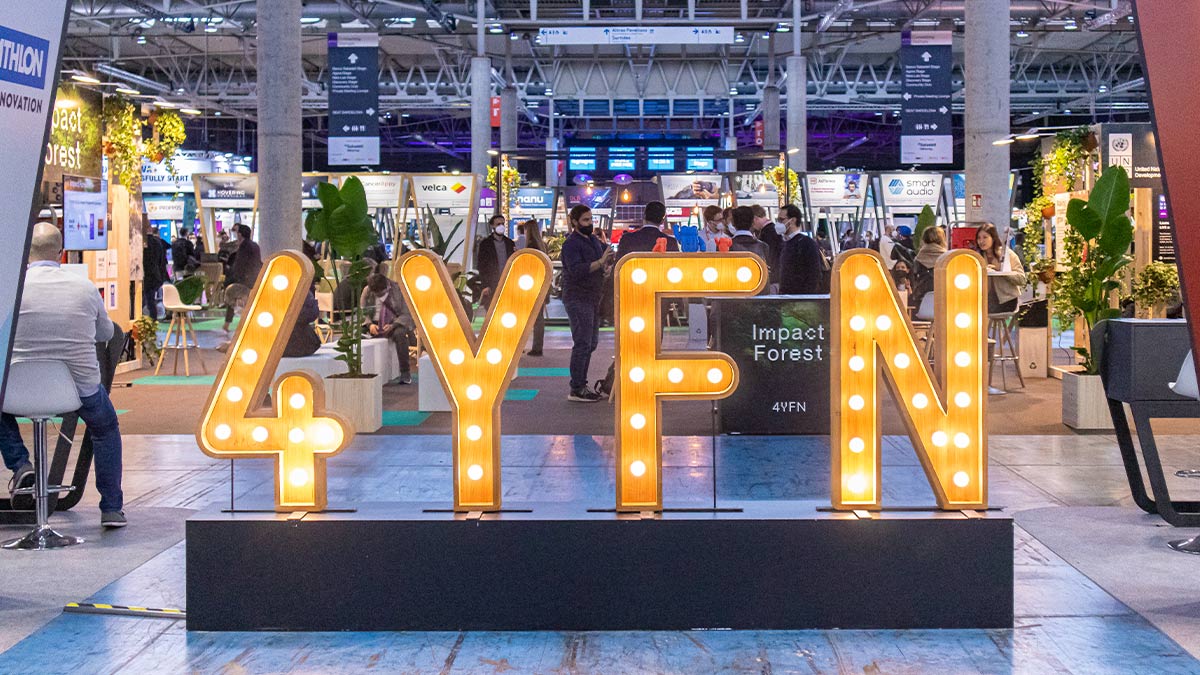 Light up board that reads 4YFN