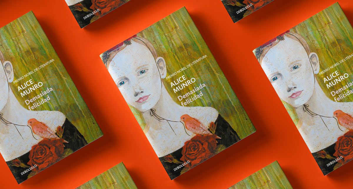 A mock up of many copies of the book "Demasiada felicidad"