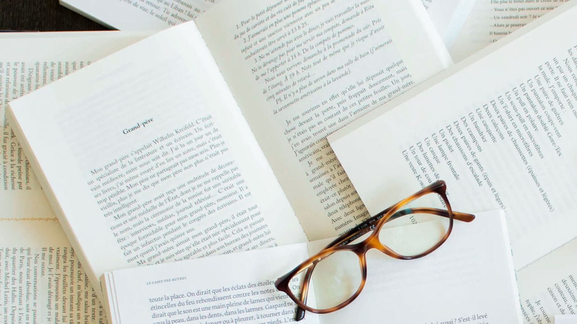 Glasses and books by Marylou Fortier