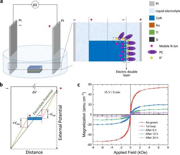 Wireless magneto-ionics: voltage control of magnetism by bipolar electrochemistry