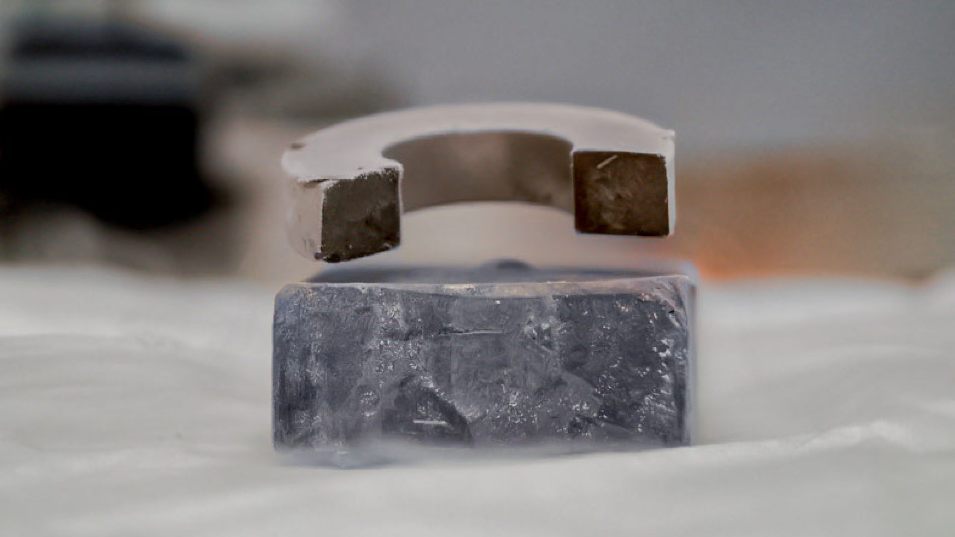 Magnet floating on a superconductor