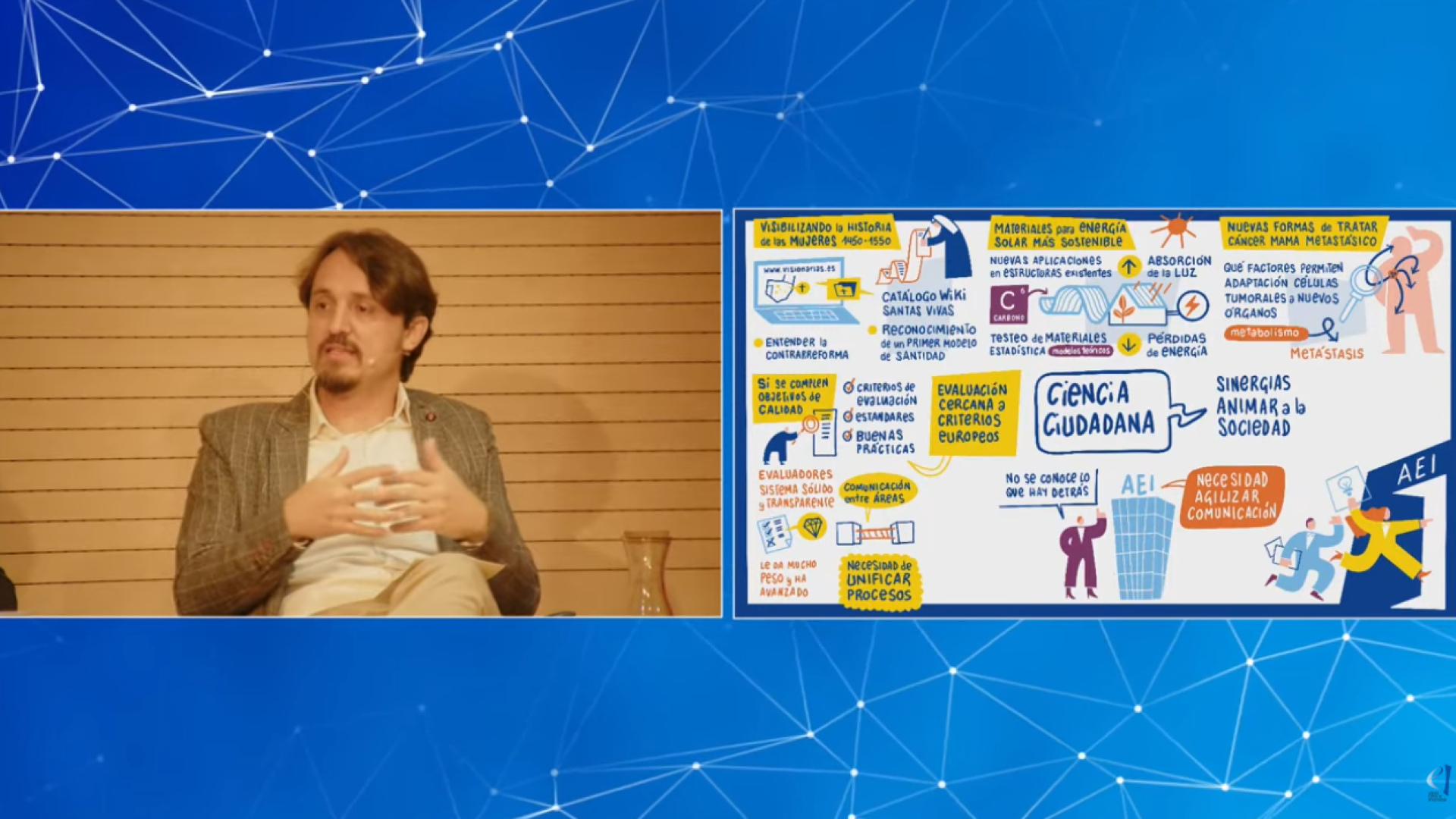 Mariano Campoy-Quiles during the roundtable at the AEI 10 years celebration | YouTube capture